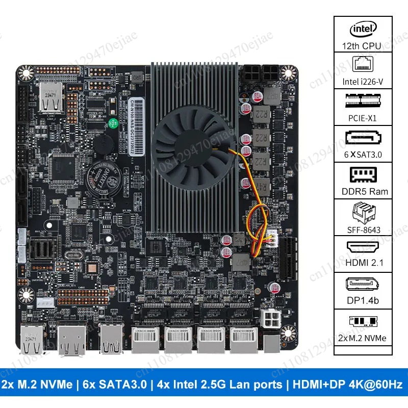 Mini Itx Dual 2.5G Nas Motherboard - N100 Mini ITX NAS Motherboard DDR5,