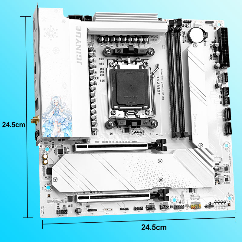 JGINYUE B650M Snow Dream WIFI  - Am5 Micro Atx Pcie 5.0 Motherboard ulasan dan harga