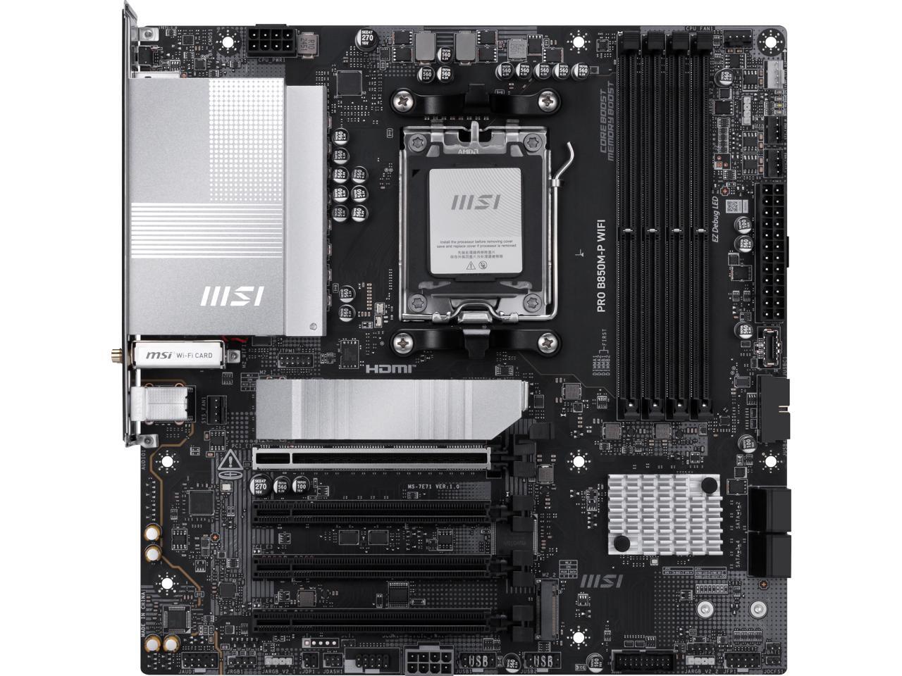 MSI PRO B850M-P WIFI AM5 AMD B - Am5 Micro Atx Pcie 5.0 Motherboard ulasan dan harga