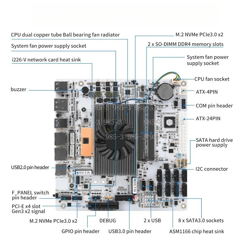 White Mini‑ITX M11 NAS Motherb - Mini Itx Dual 2.5G Nas Motherboard ulasan dan harga